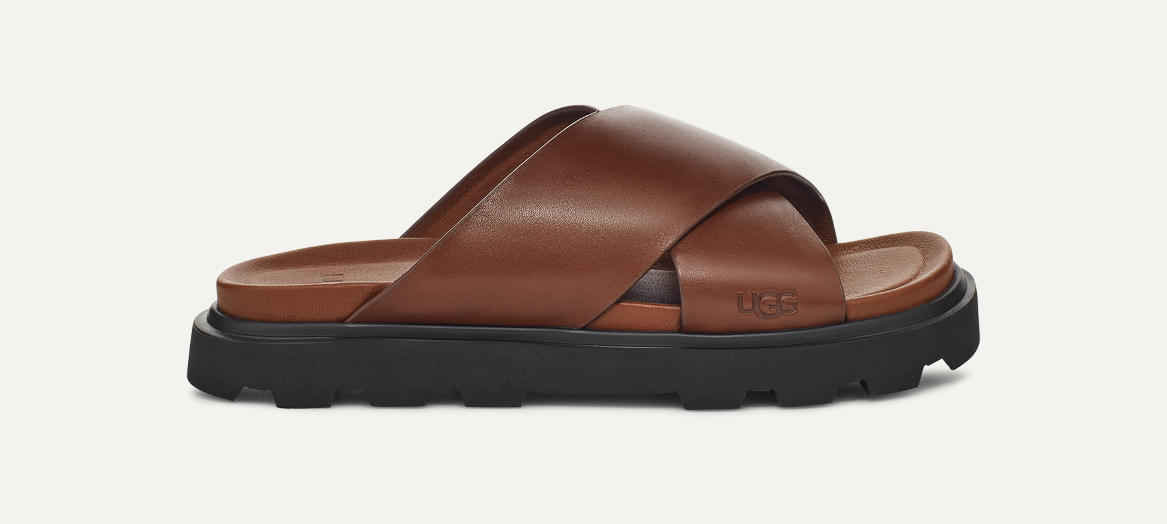 Cross band slide sandals top
