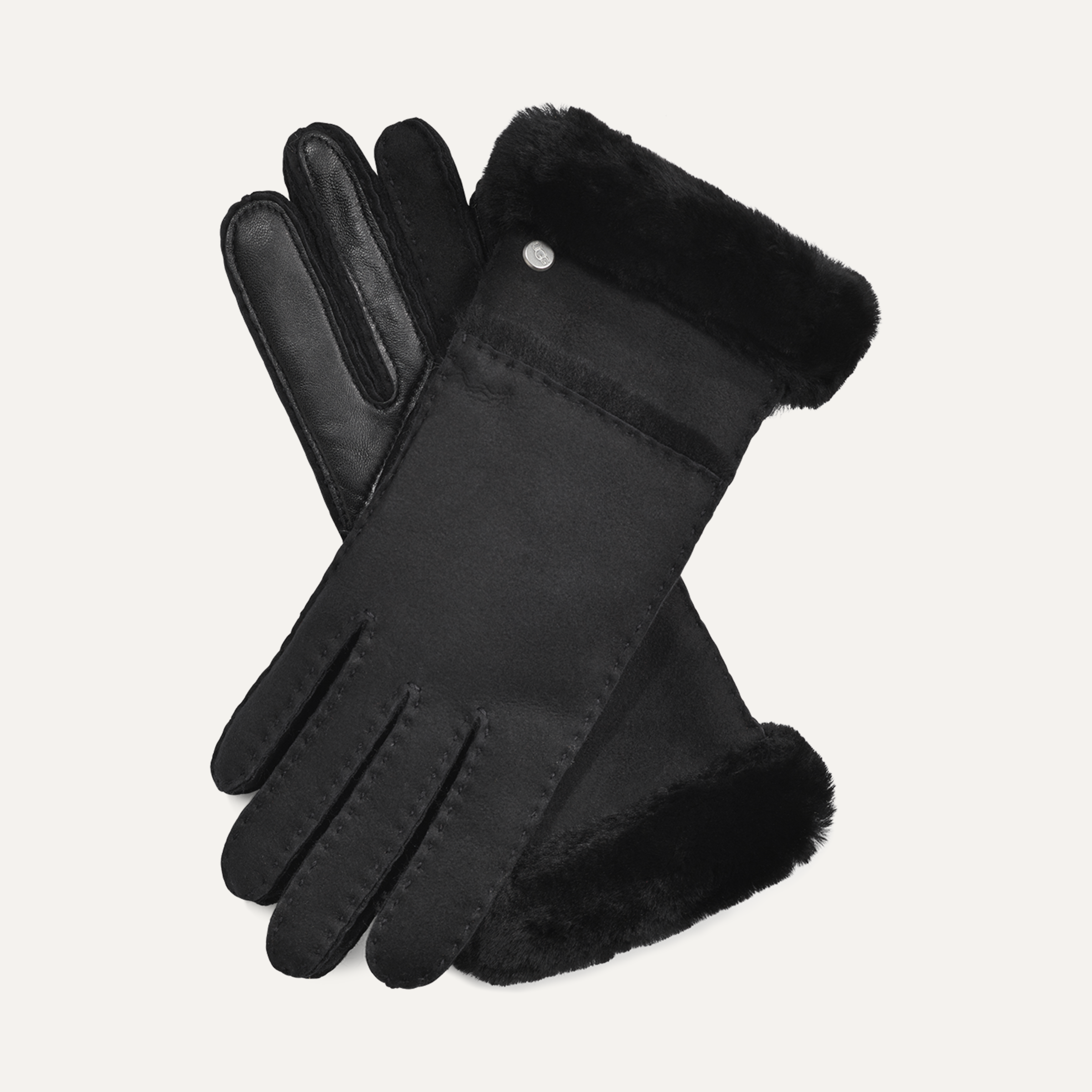 Ugg Women s Sheepskin Seamed Tech Gloves Black Medium