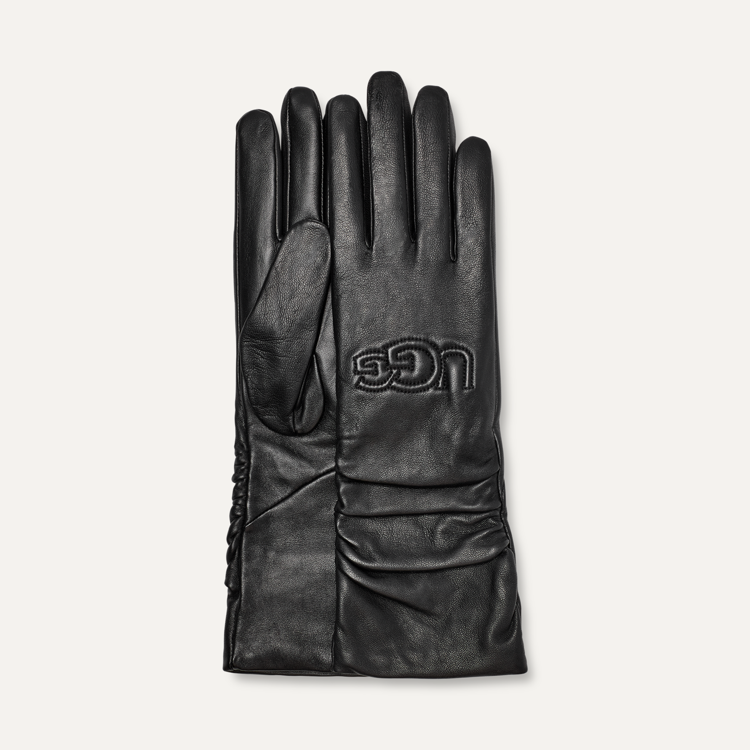 UGG Leather Scrunched Logo Glove for Women UGG