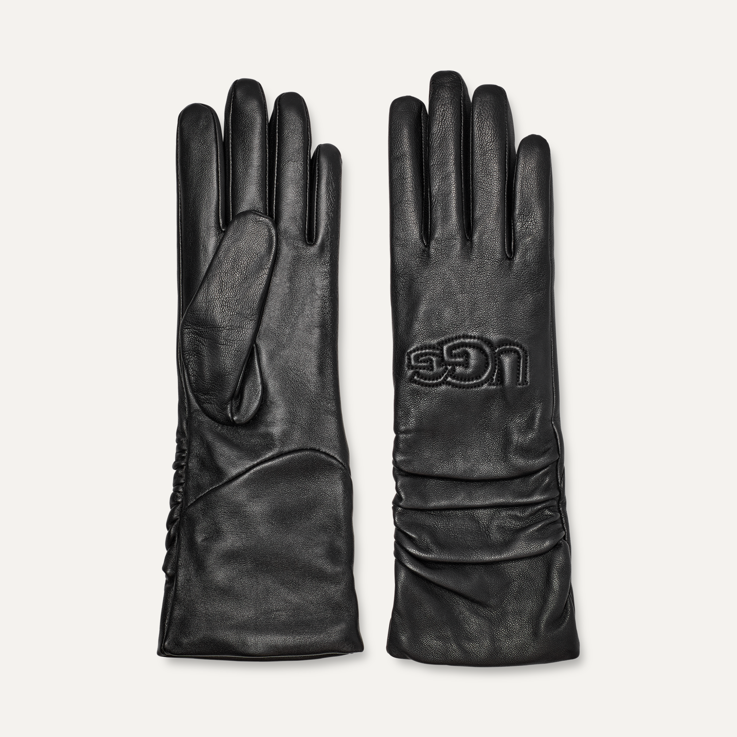 UGG Leather Scrunched Logo Glove for Women UGG