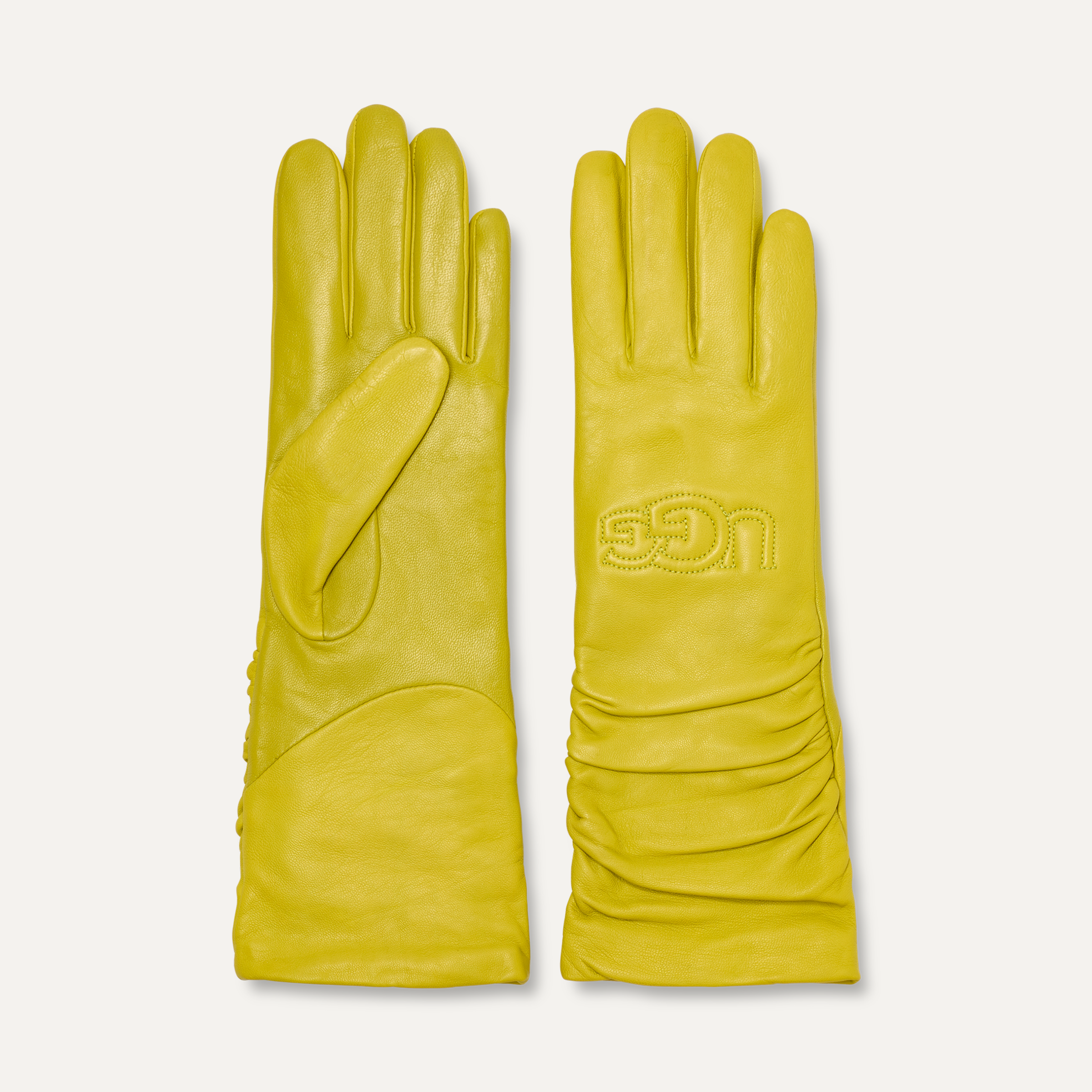 UGG Leather Scrunched Logo Glove for Women UGG