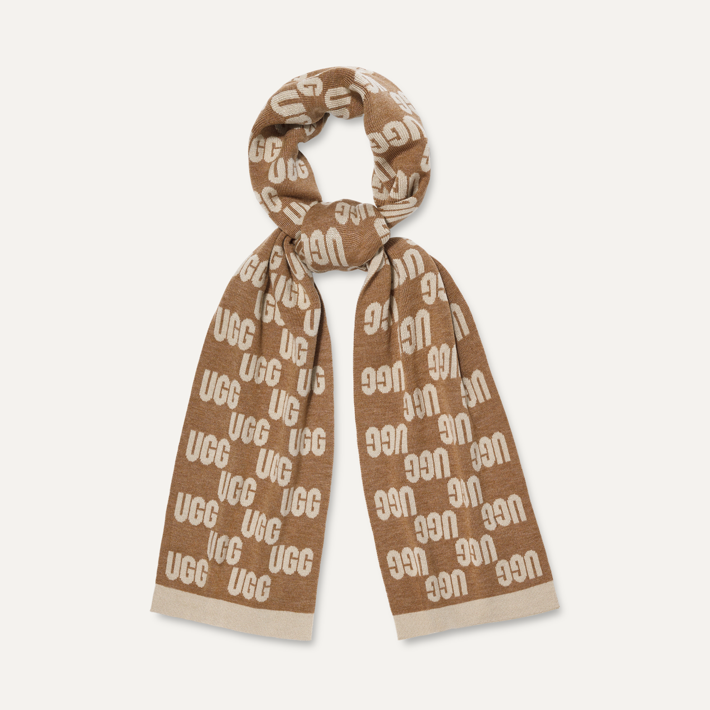 Women s Checked Graphic Logo Scarf UGG