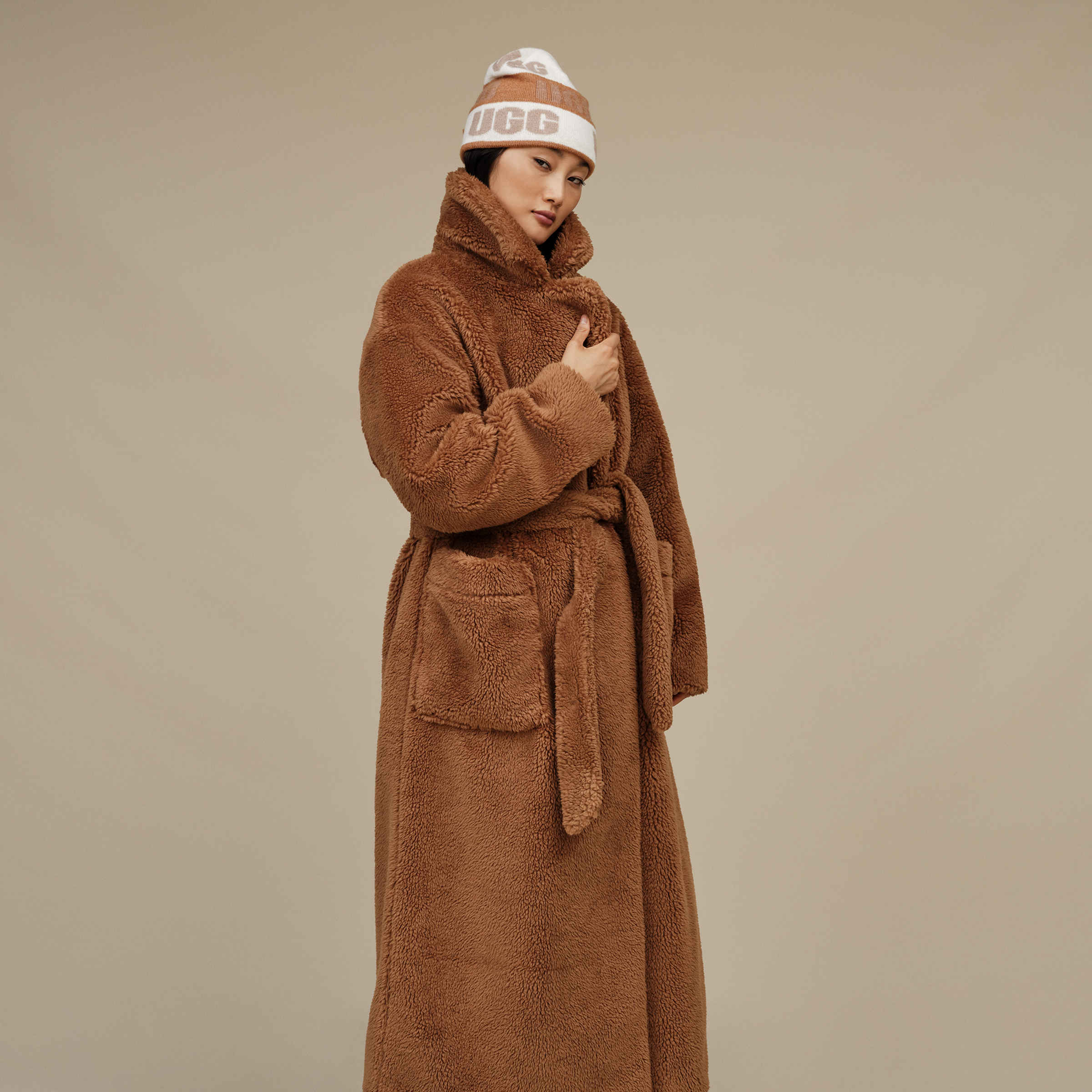 Wrap coat with fur cheap