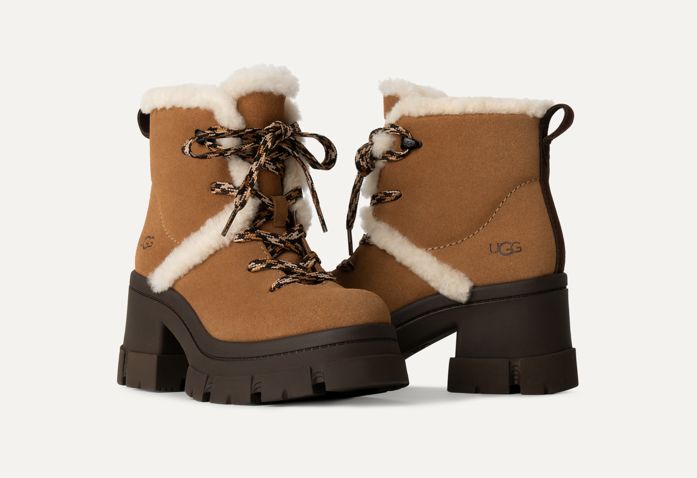Ugg heels with fur on sale