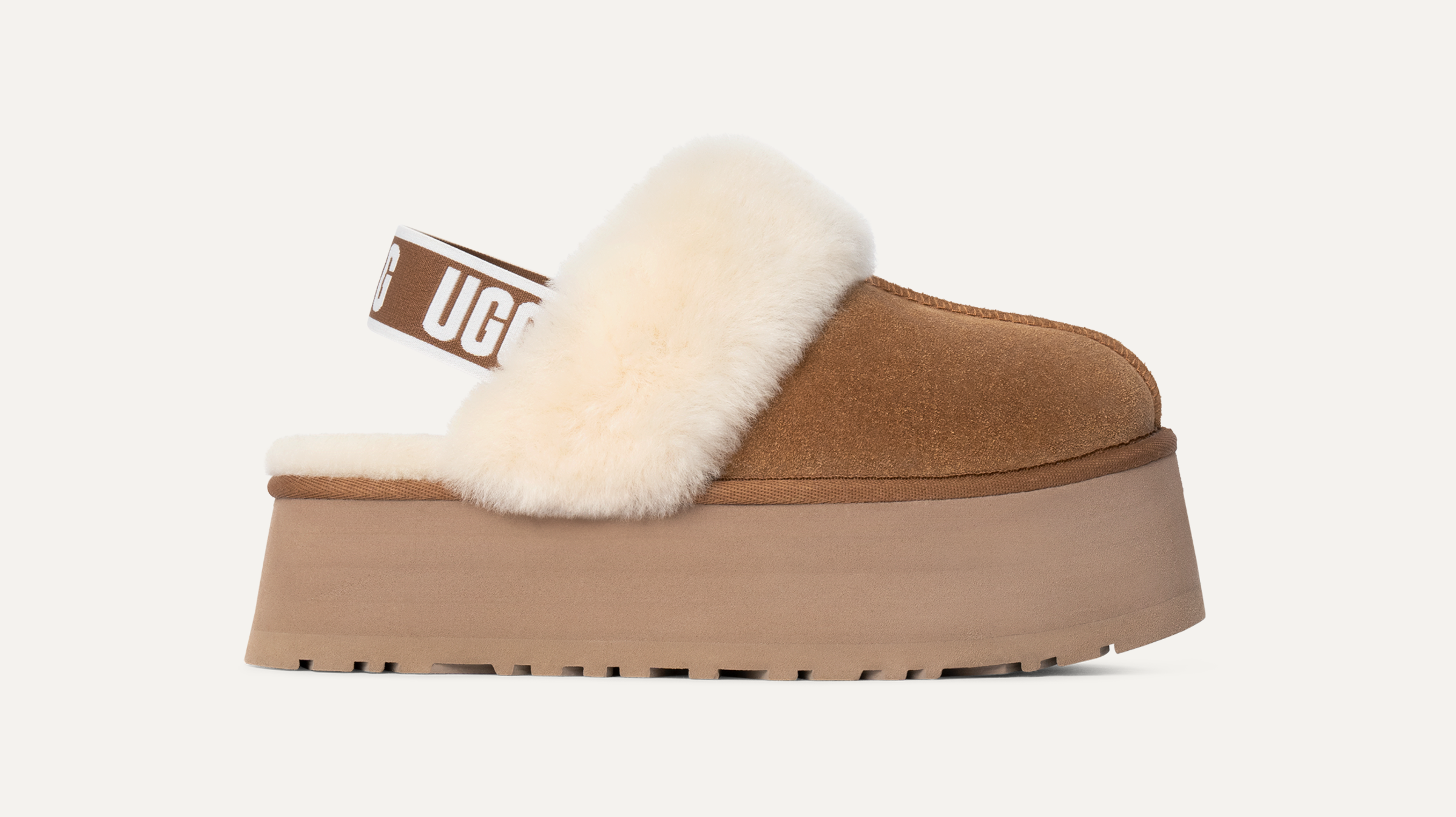 WEB限定】＜UGG（アグ）＞FUNKETTE レザースライダーシューズ
