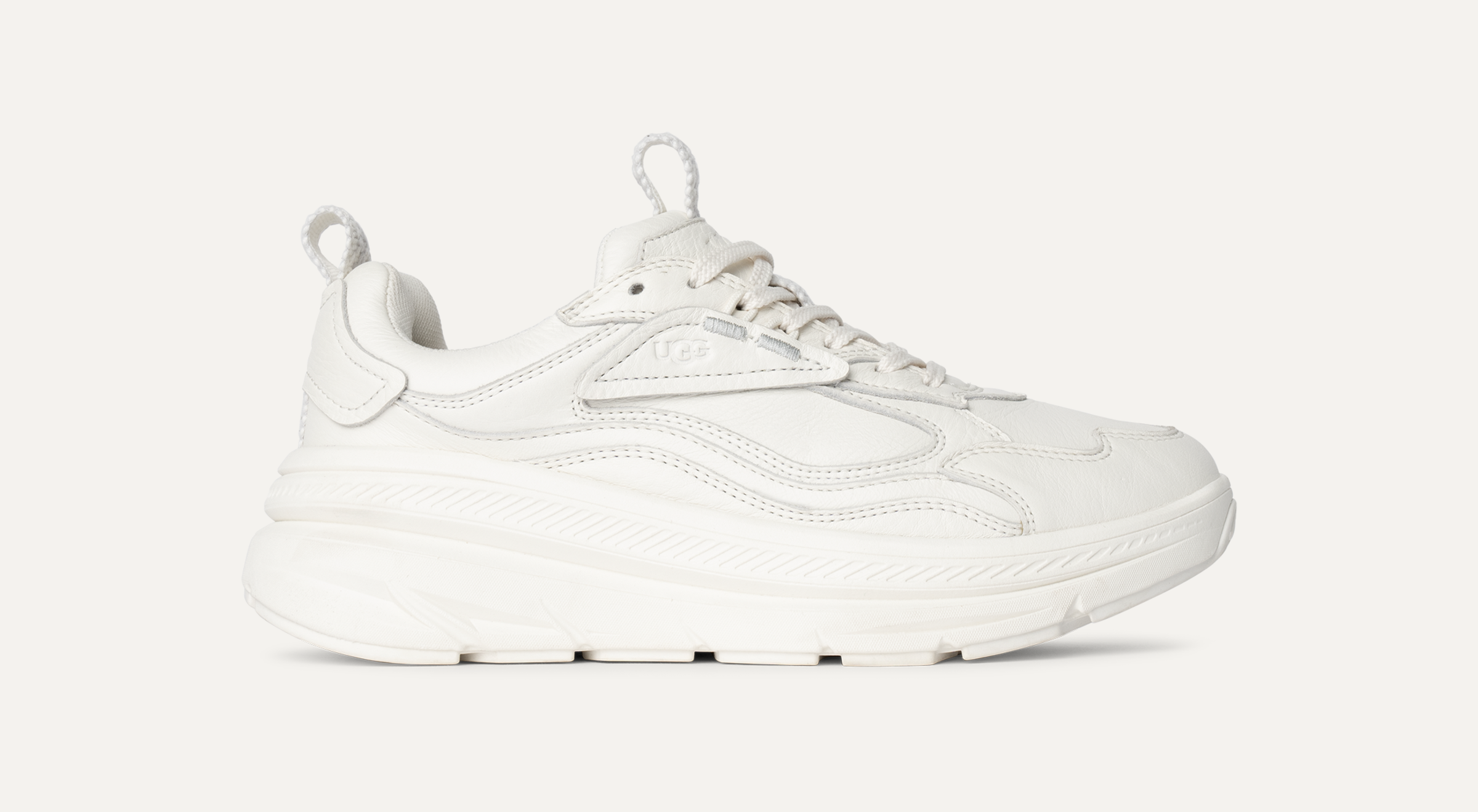 Ugg white leather sneaker hot sale