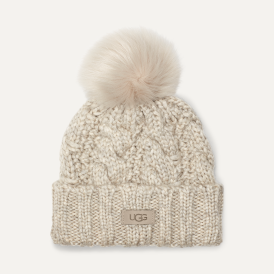 Ugg hat with fur pom pom store