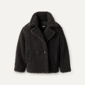 Short black teddy bear jacket on sale