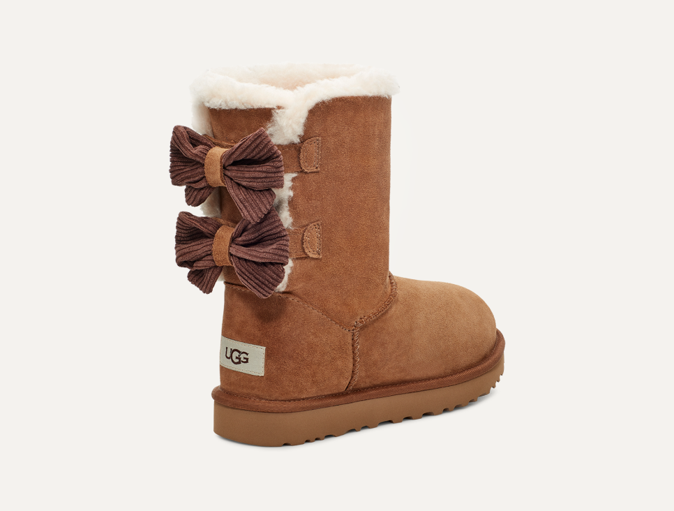 Dark brown uggs with bows hot sale