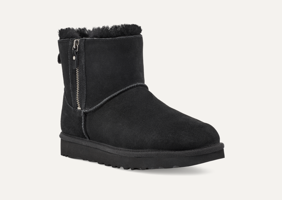 Ugg classic mini double zip schwarz store