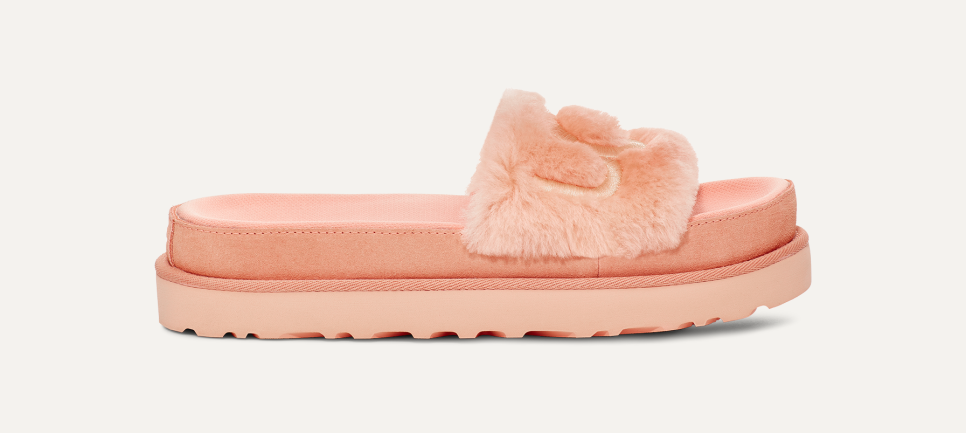 Ugg fur slide sandals on sale