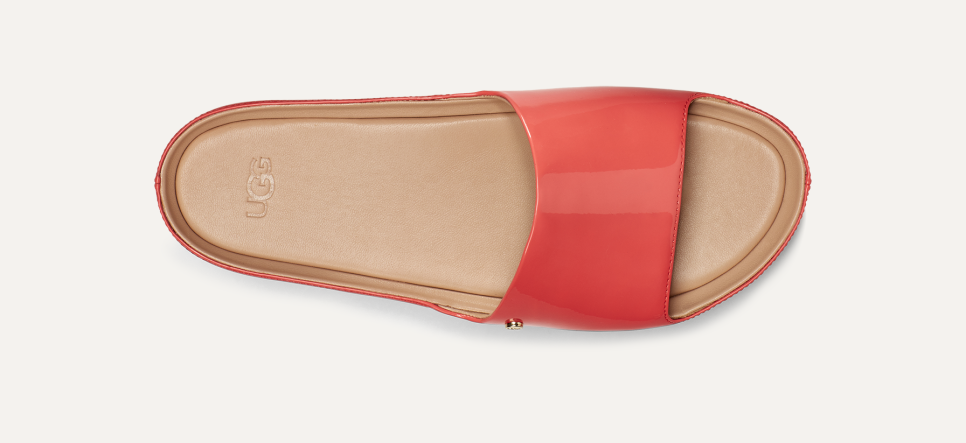 Ugg patent leather slides hot sale