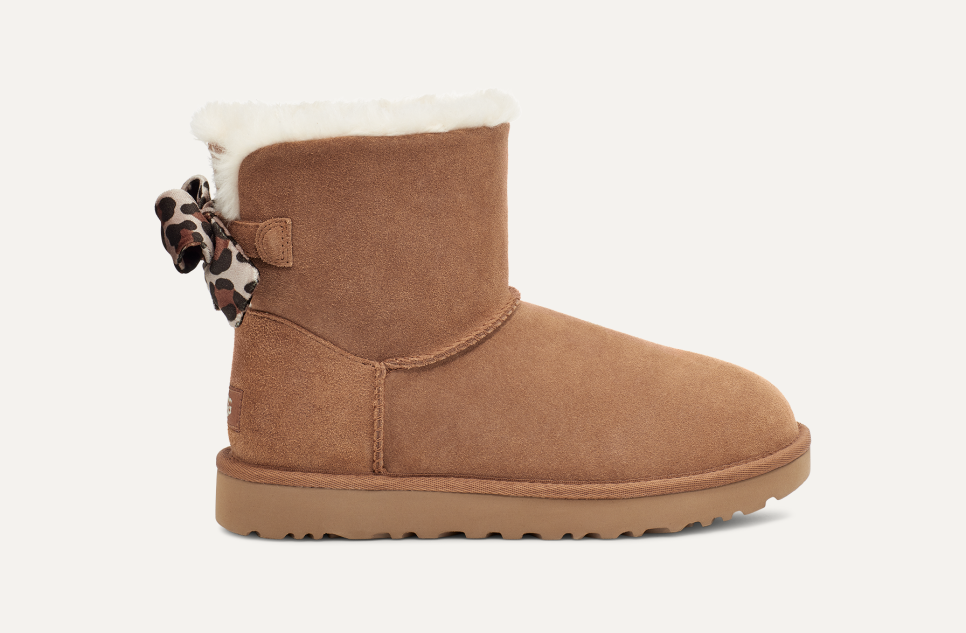 UGG Mini Bailey Bow Velvet Leopard for Women UGG UK