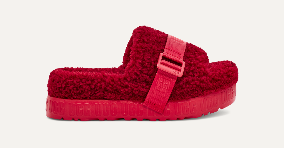 Ugg pink fur sandals 2025