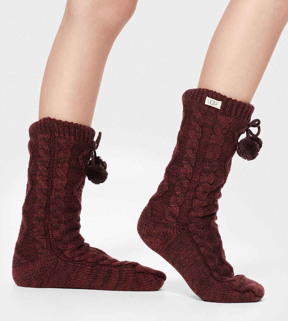 Ugg pom pom fleece lined crew sock best sale