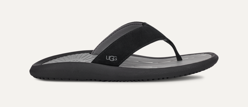 Black ugg flip flops store