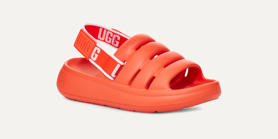Red ugg sandals cheap