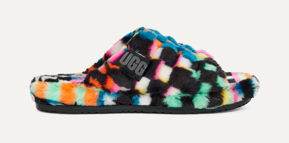 本物 Fluff You Checks Slipper | UGG® 靴