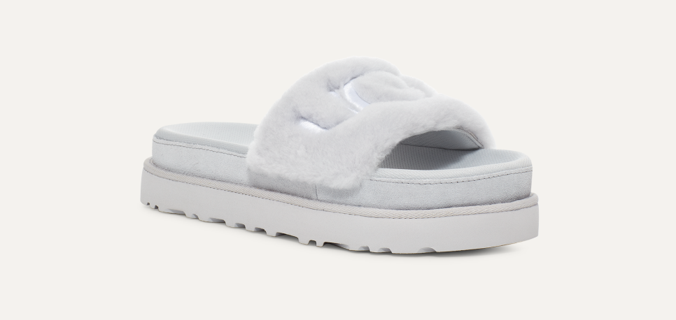 Ugg fur slide sandals on sale