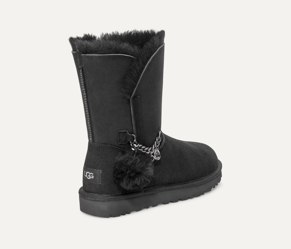 Black ugg boots with charms clearance