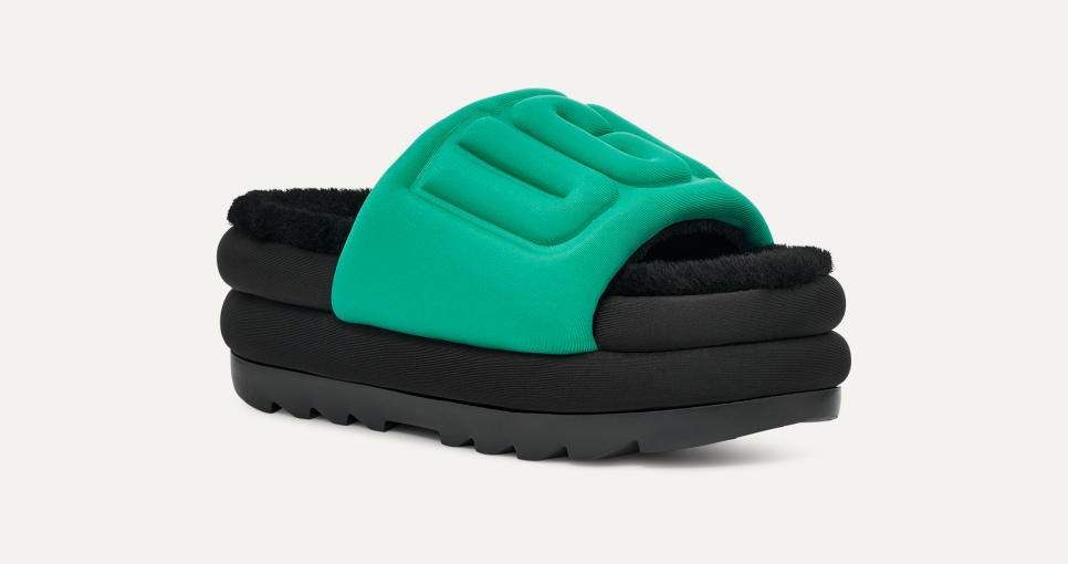 UGG 厚底 MAXI GRAPHIC SLIDE イエロー