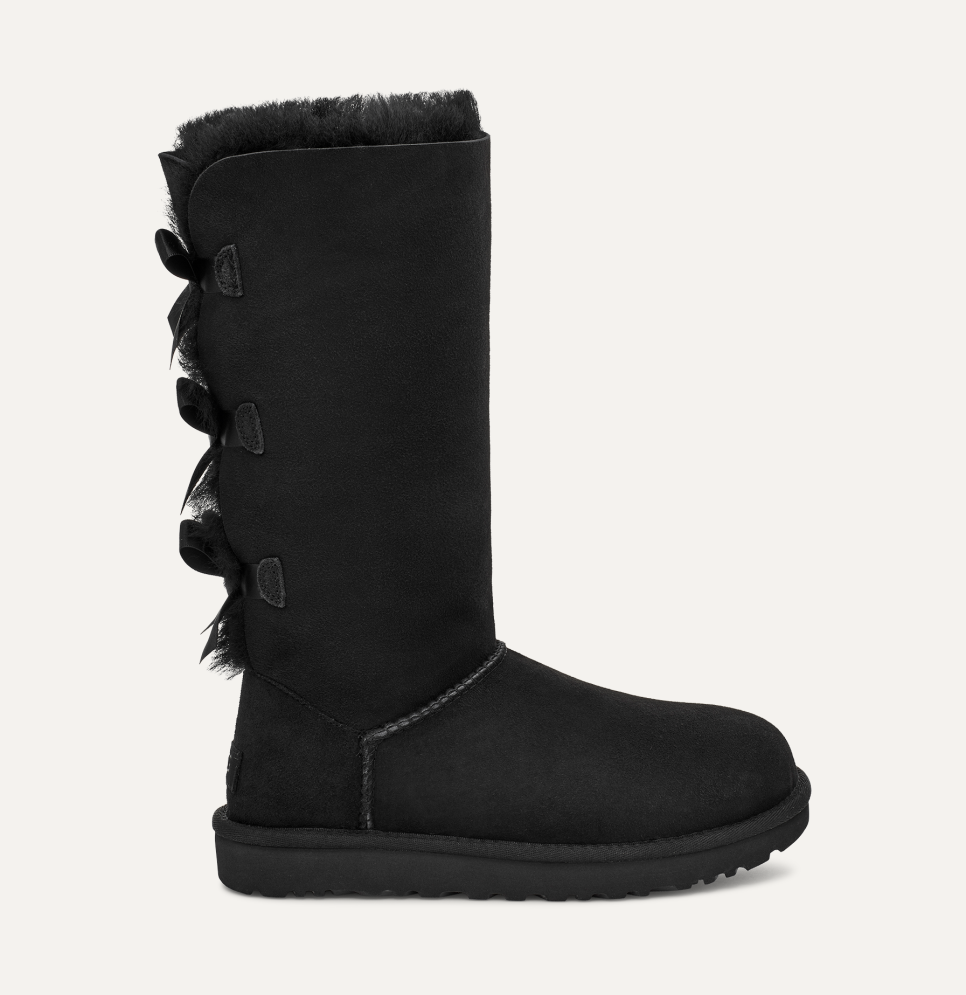 Black ugg boots with bows on back deals