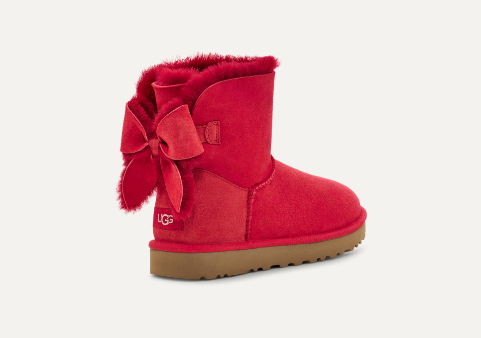Burgundy uggs with bows shop