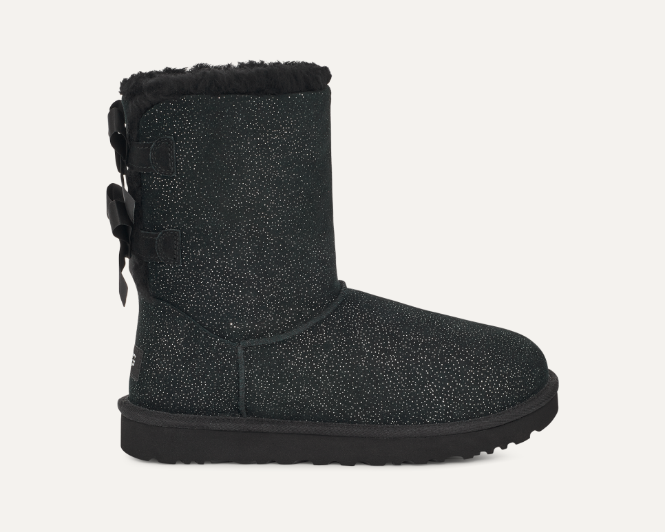 Black sparkle uggs with bows on sale