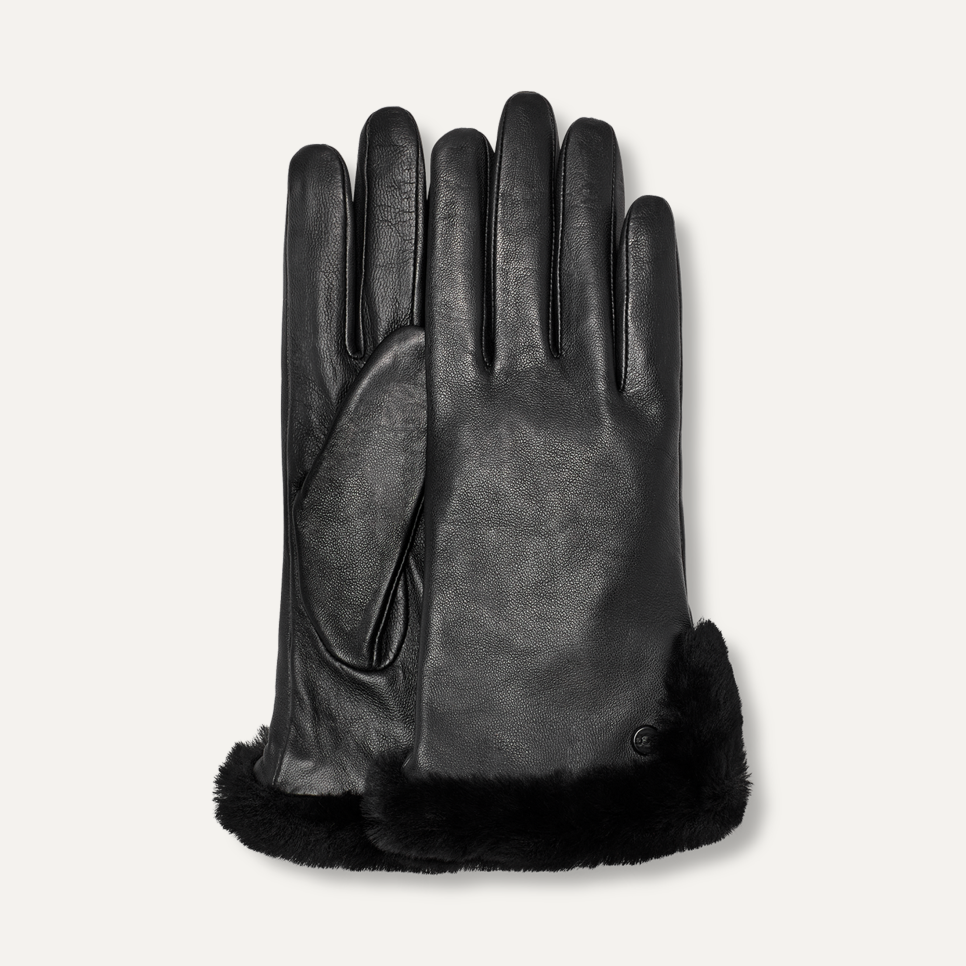 UGG Women s Leather Sheepskin Vent Glove in Black Size M