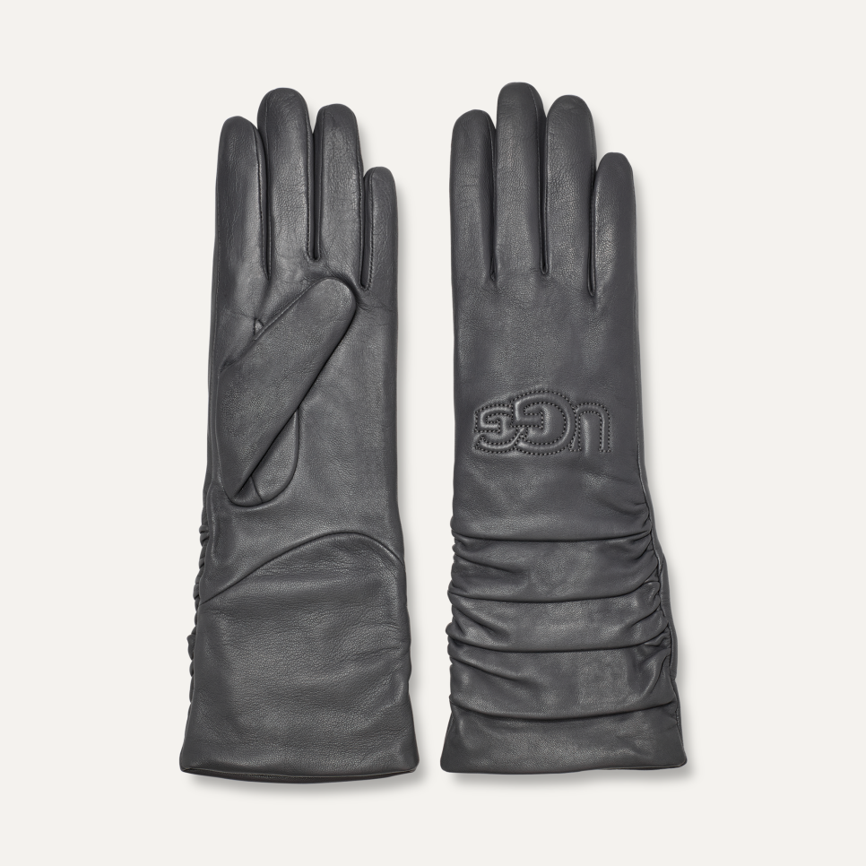 UGG Leather Scrunched Logo Glove for Women UGG