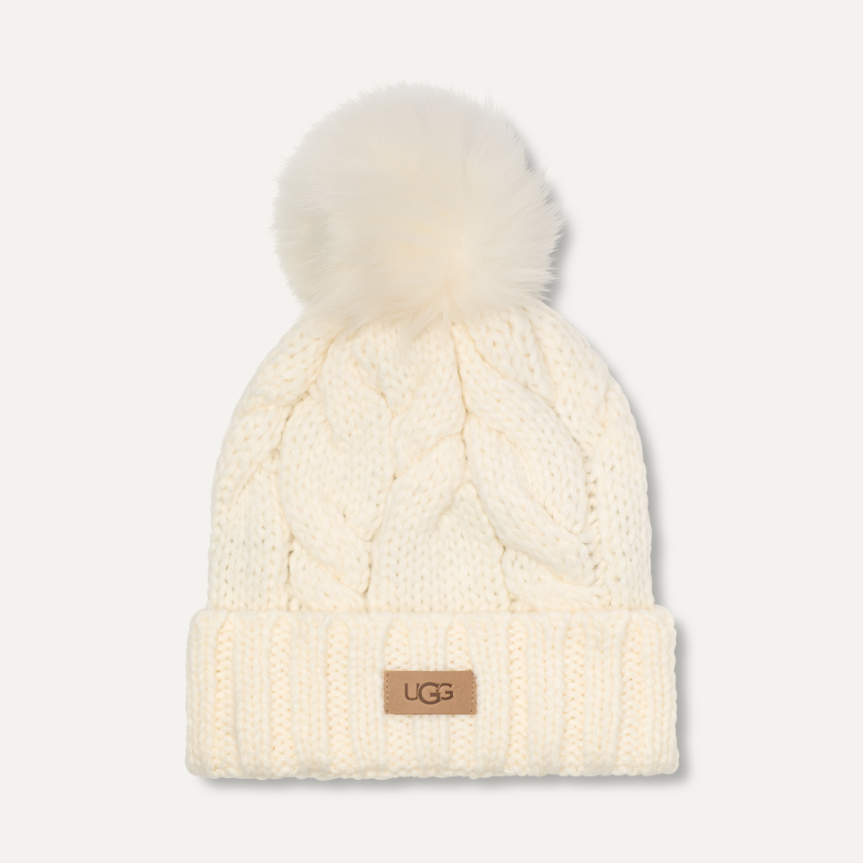 Women s Cable Beanie W Pom Hat UGG