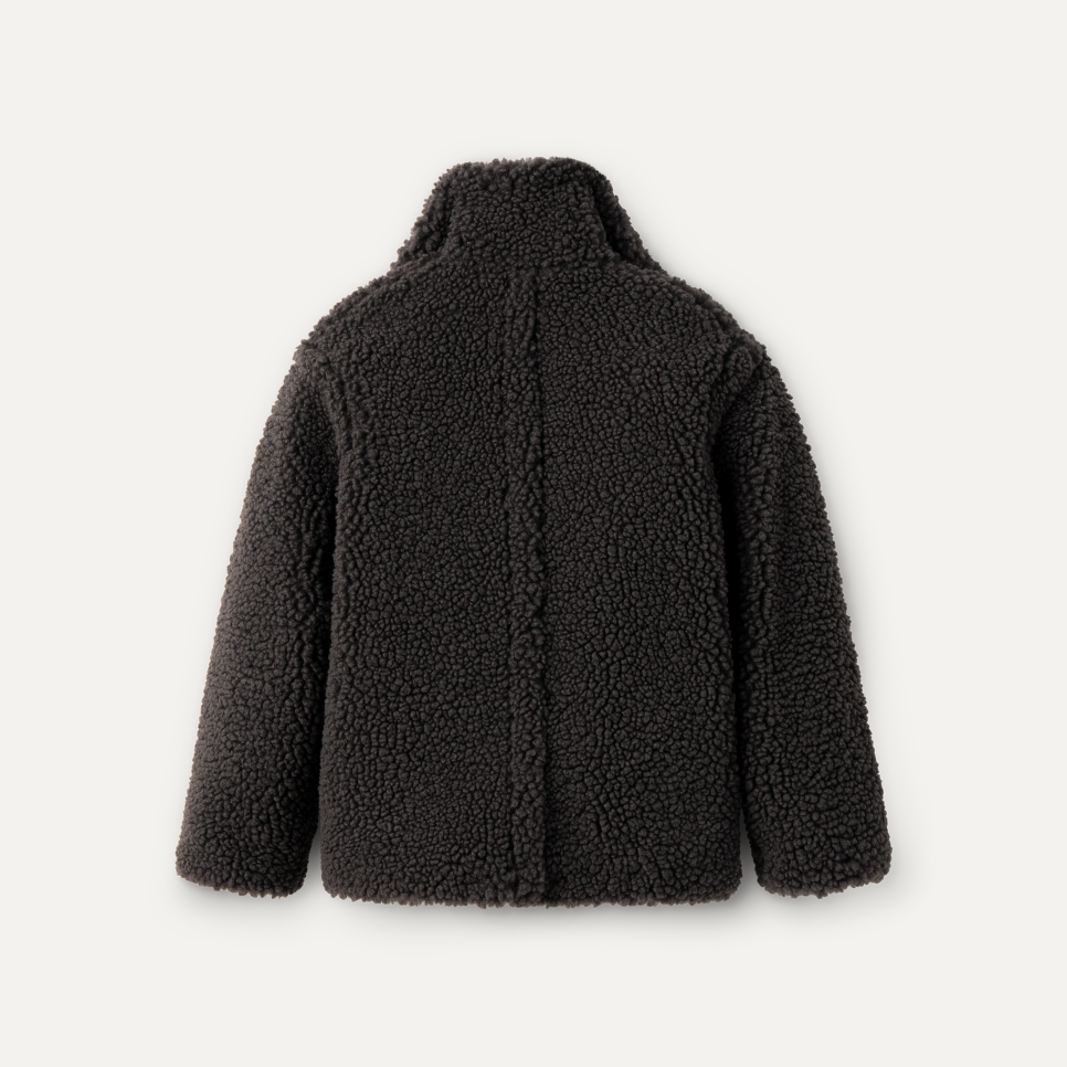 Black teddy coat short clearance