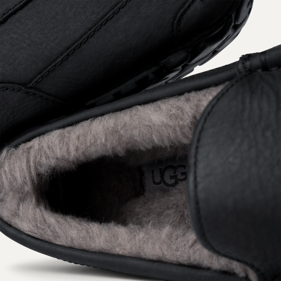 Ugg ascot black leather hot sale
