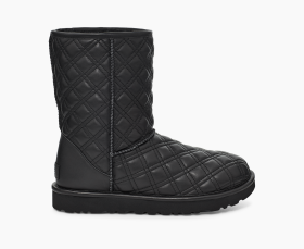 Ugg classic top short leather black