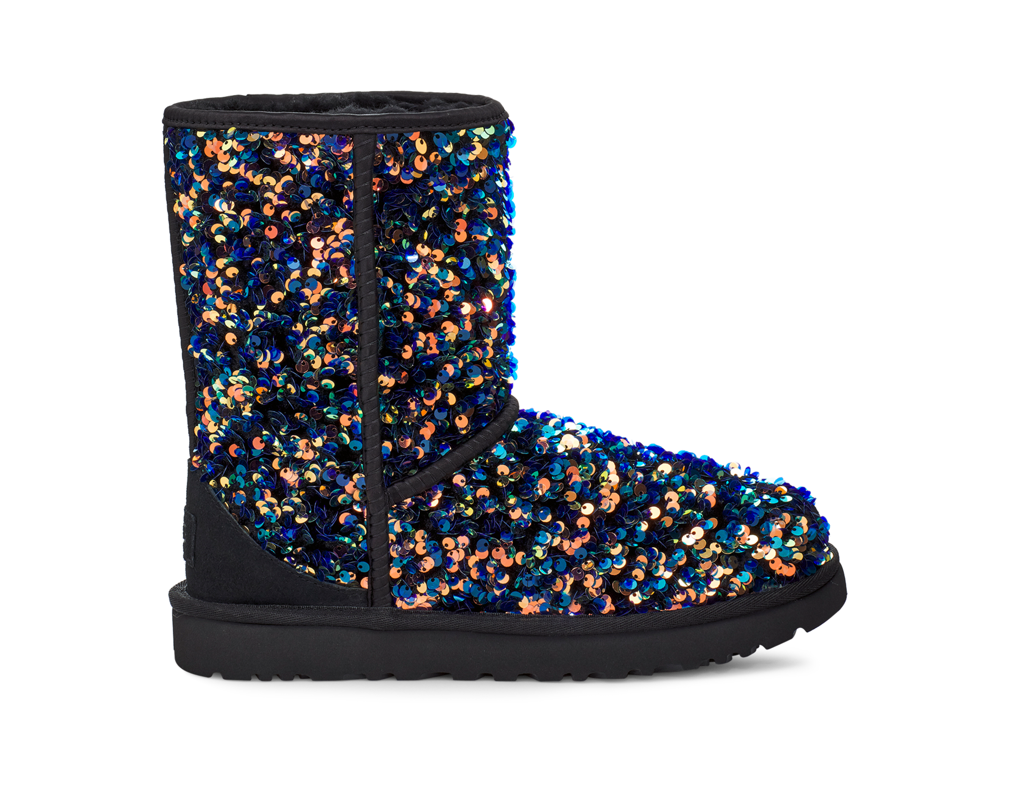 Classic Double Bow Mini  Sequin boots, Suede leather boots