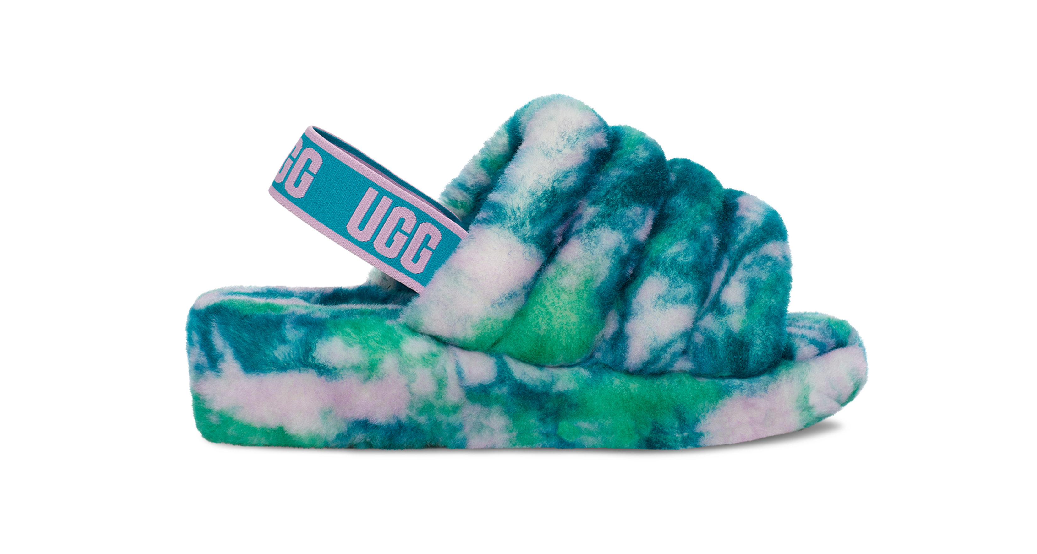 Fluffy Blue Zebra Ugg Slides UGG Fluff Yeah Slides- Zebra