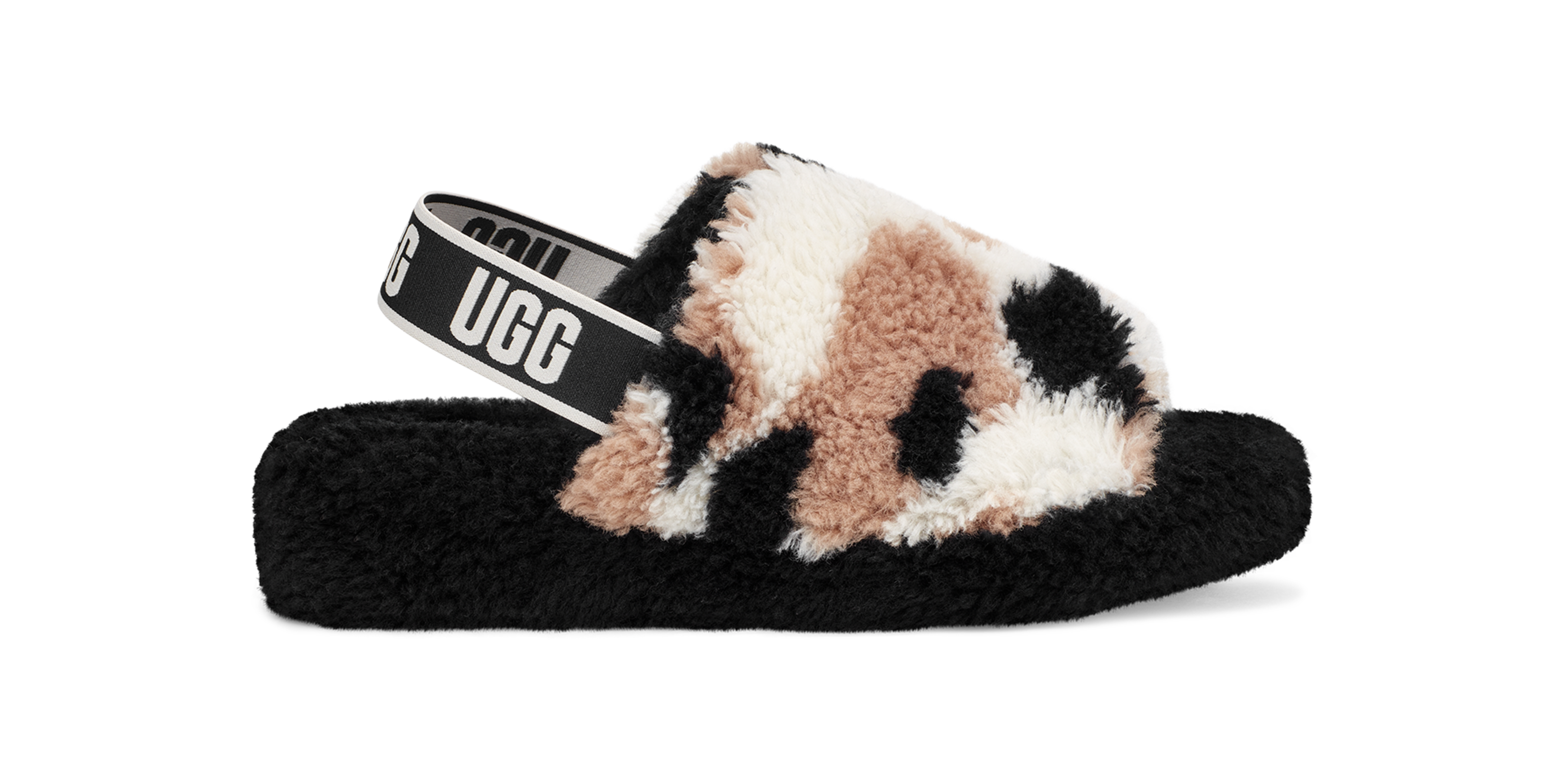 Black multicolor ugg cheap slides