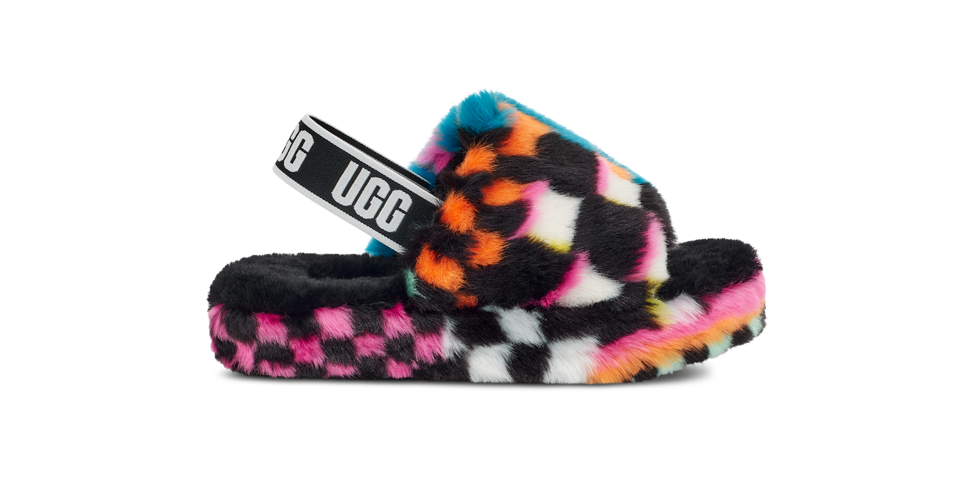 Kids Fluff Yeah Slide Checks Sandal UGG