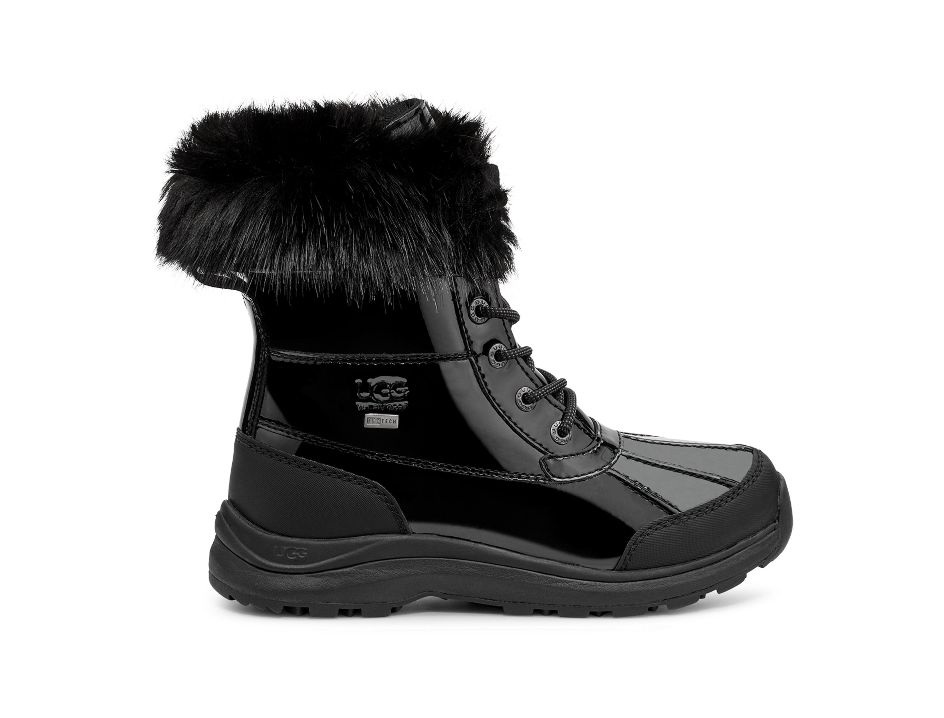 Black patent snow boots shop