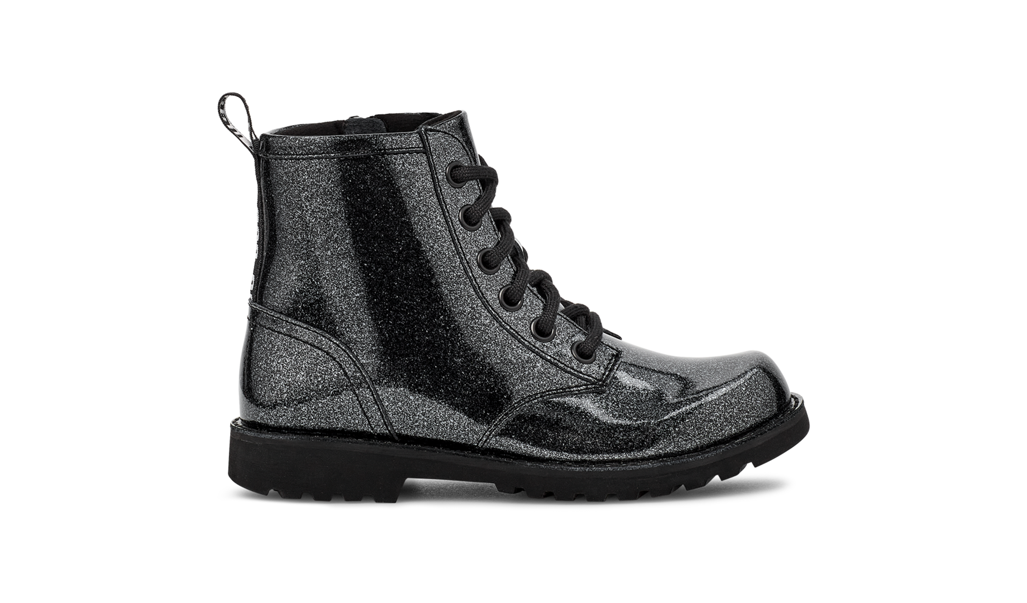 美品 UGG アグ ロングブーツ ムートンブーツ ブラック 黒 キッズ リボン - メルカリ