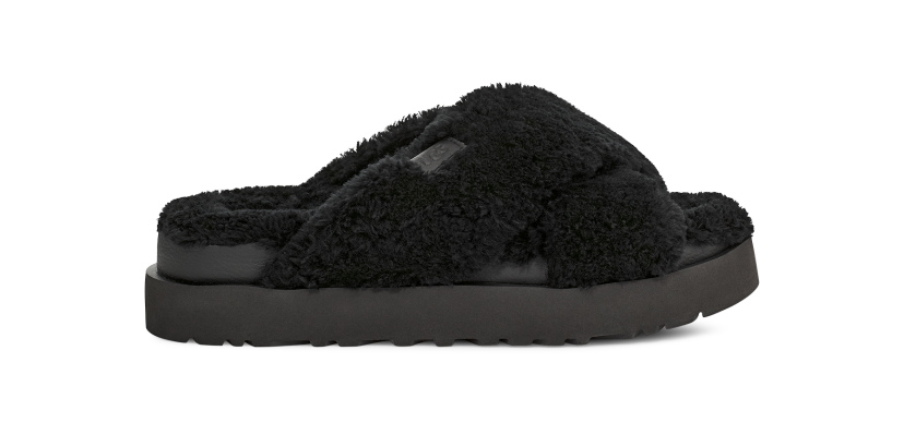 Ugg fuzzette slide on sale black