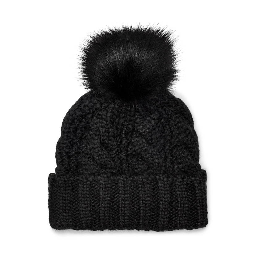 Knit Cable Beanie Faux Fur Pom | UGG®