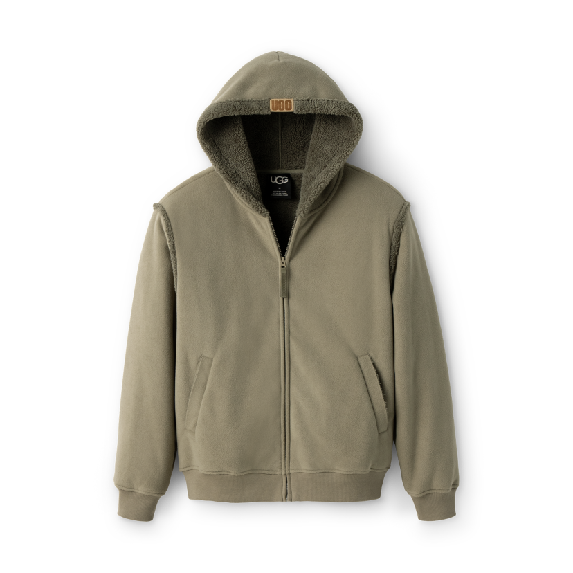 Green fleece zip up best sale