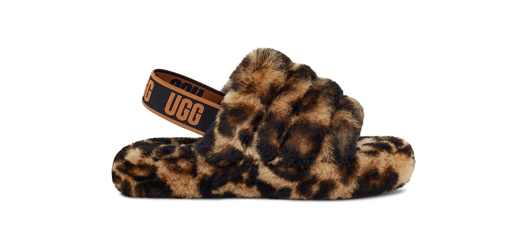 Kids Fluff Yeah Slide Panther Print Slipper UGG