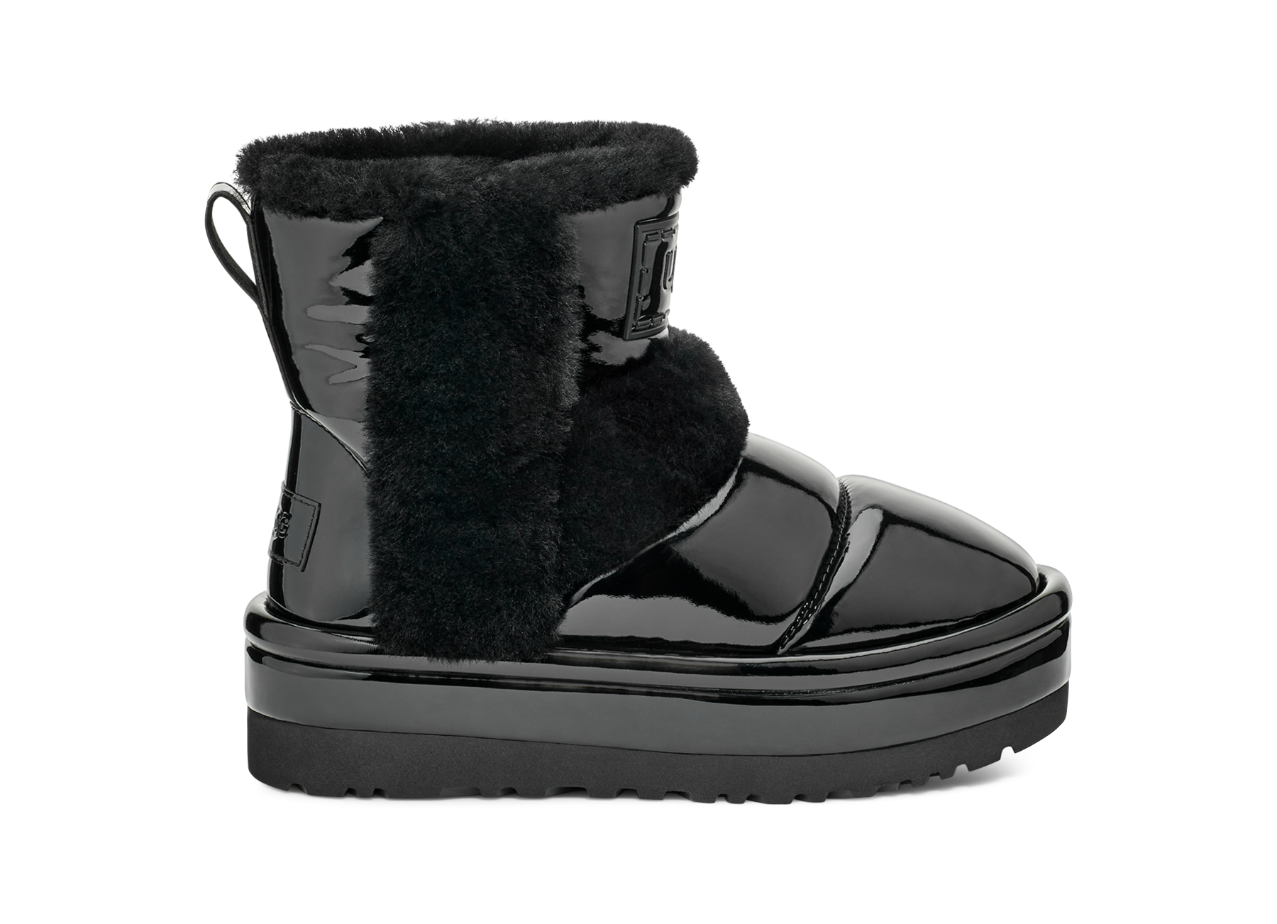 Black shiny ugg boots discount