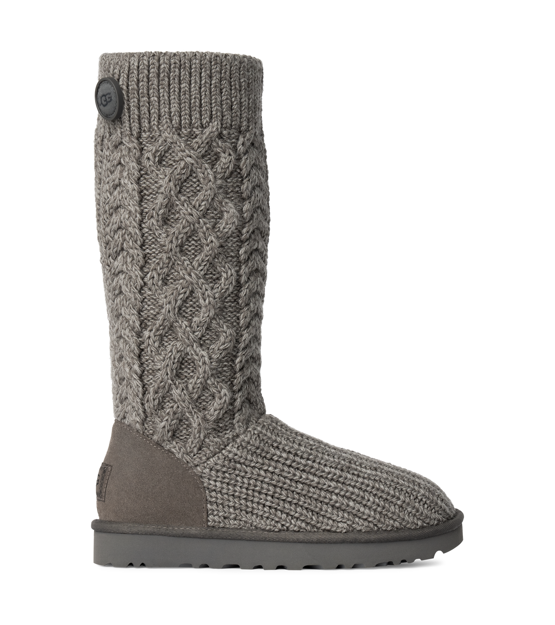 UGG Women’s Cardy Lattice Charcoal Gray Knit Boot Size 7 selling