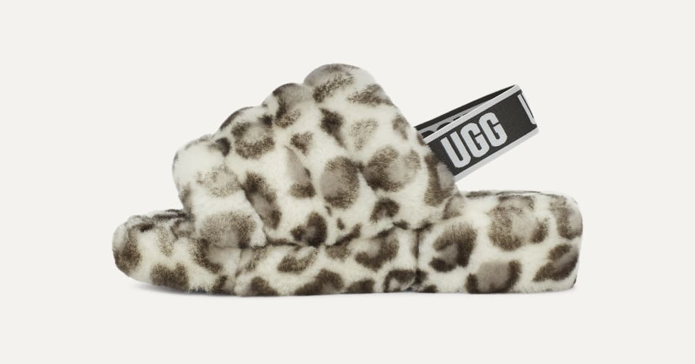 UGG FLUFF YEAH SLIDE LEOPARD UGG サンダル ヒョウ柄