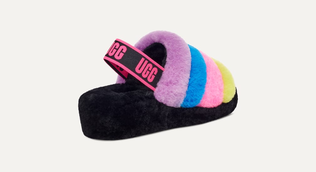 UGG アグ ファーサンダル FLUFF YEAH PRIDE 8 25.0（カラフルUGG