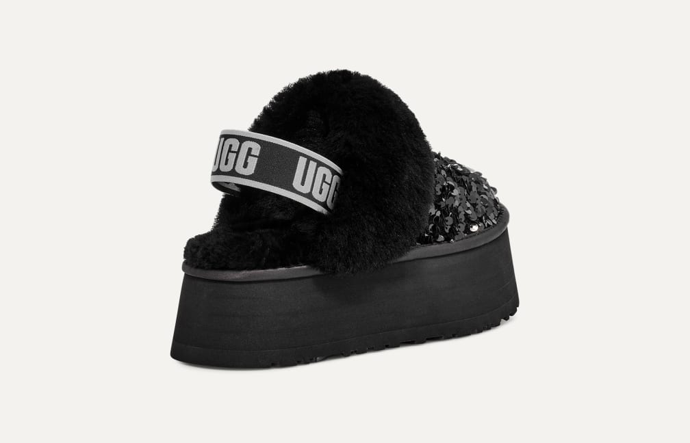 UGG 23.0 ファンケット チャンキー シークイン ブラック サンダル