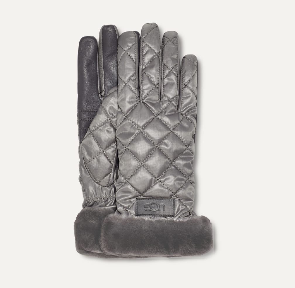SALE！UGG♪スマホ対応！ レザーQUILTED LOGOグローブ (UGG/手袋 